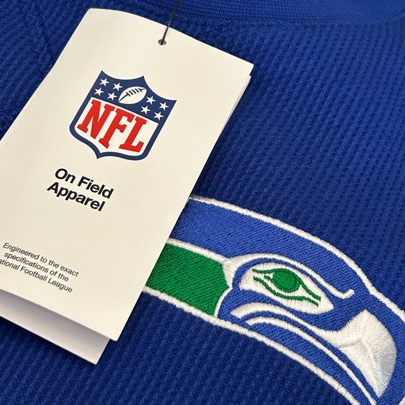 Nike Blue NFL Sweater with Green and White Seahawks logo- medium